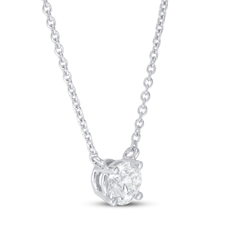 Main Image 2 of Previously Owned KAY Lab-Grown Diamonds Solitaire Necklace 1/2 ct tw 14K White Gold 19"