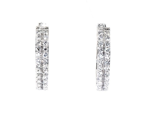 Previously Owned KAY Lab-Grown Diamonds Hoop Earrings 1 ct tw 14K White Gold