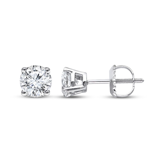 Previously Owned Lab-Created Diamonds by KAY Solitaire Stud Earrings 1-1/2 ct tw 10K White Gold (I/SI2)