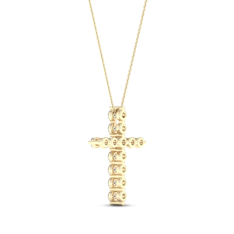 Main Image 4 of Previously Owned KAY Lab-Grown Diamonds Cross Necklace 1/2 ct tw 14K Yellow Gold 18"