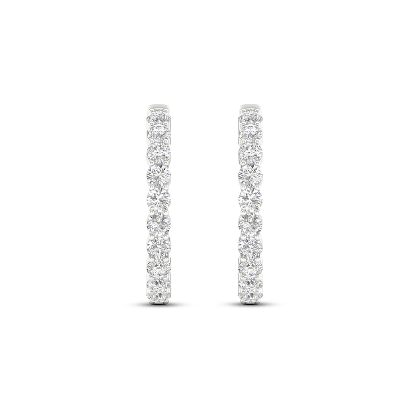 Main Image 2 of Previously Owned KAY Lab-Grown Diamonds Hoop Earrings 2 ct tw 14K White Gold