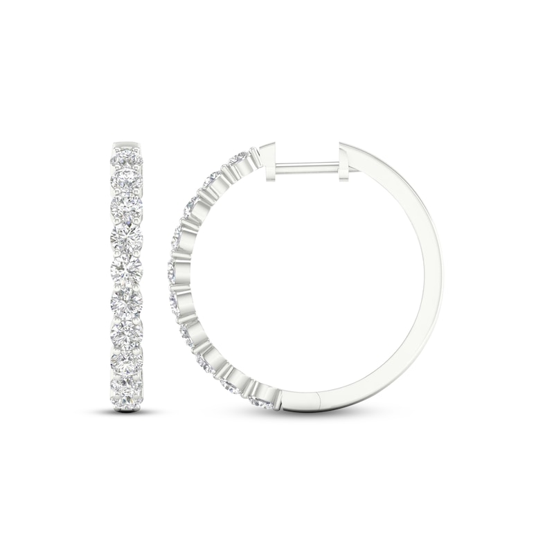 Main Image 3 of Previously Owned KAY Lab-Grown Diamonds Hoop Earrings 2 ct tw 14K White Gold