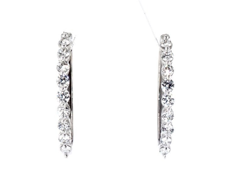 Main Image 1 of Previously Owned KAY Lab-Grown Diamonds Hoop Earrings 1 ct tw 14K White Gold