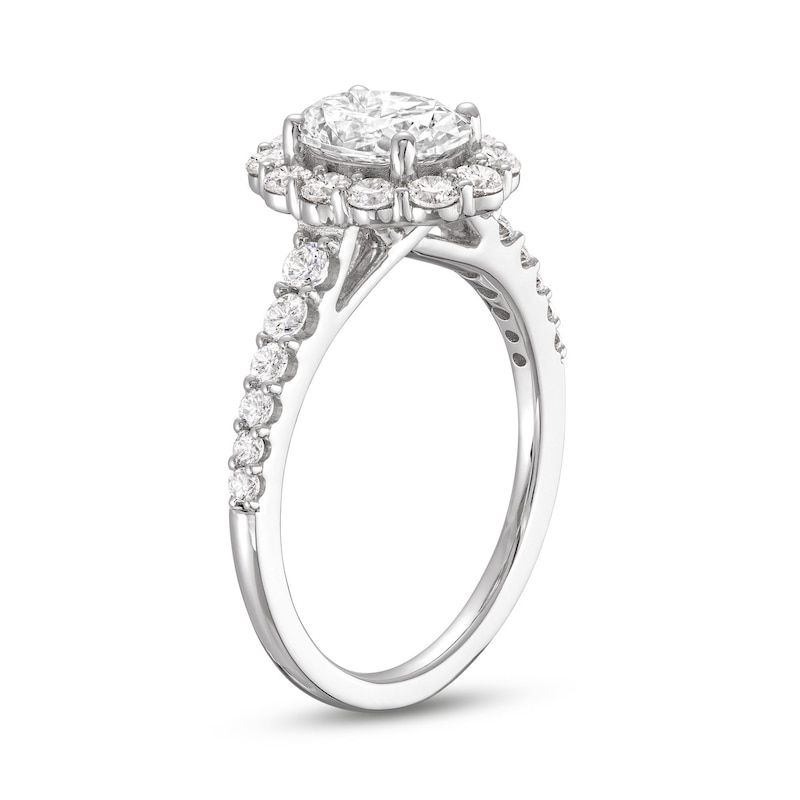 Main Image 2 of Previously Owned Lab-Grown Diamonds Oval-Cut Engagement Ring 1-3/4 ct tw 14K White Gold