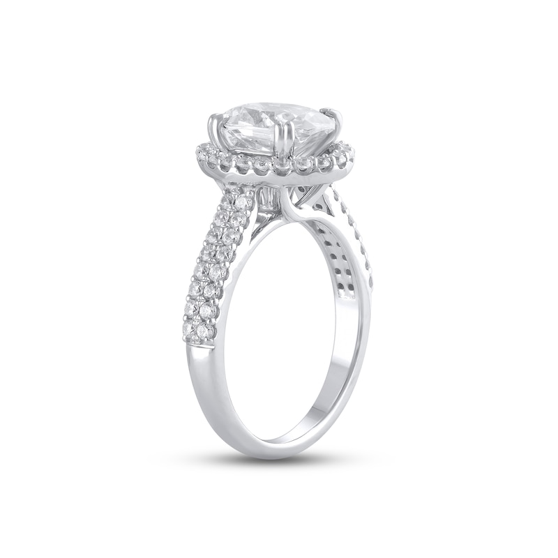 Main Image 2 of Previously Owned Lab-Grown Diamonds Oval-Cut Engagement Ring 2-1/2 ct tw 14K White Gold