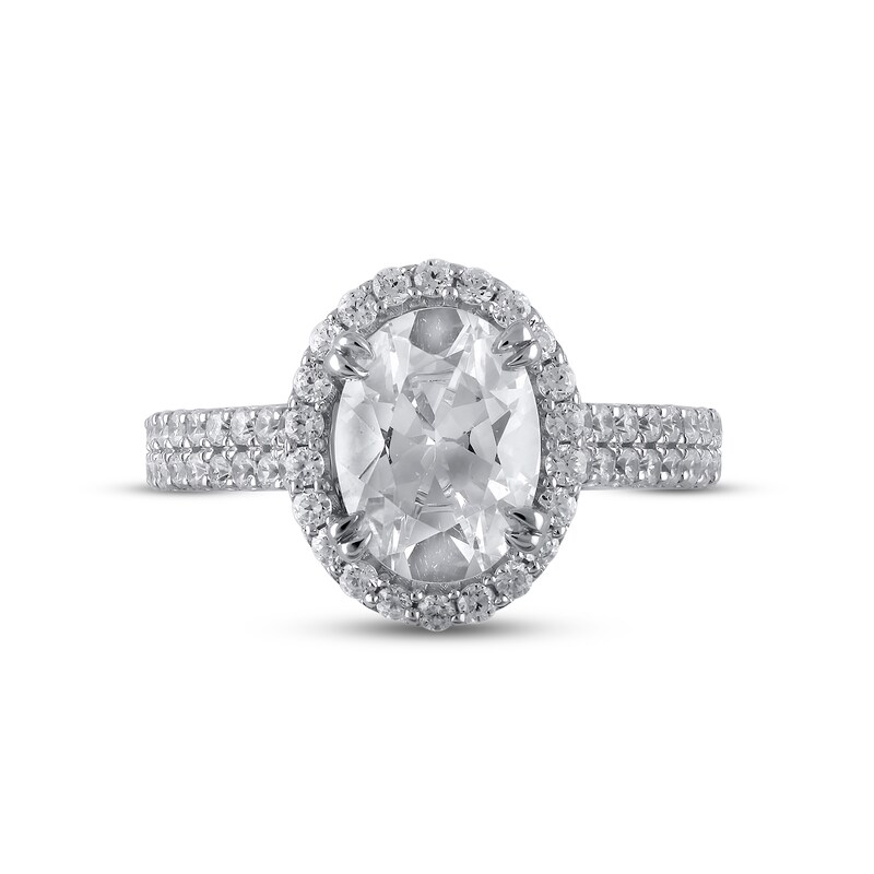 Main Image 3 of Previously Owned Lab-Grown Diamonds Oval-Cut Engagement Ring 2-1/2 ct tw 14K White Gold