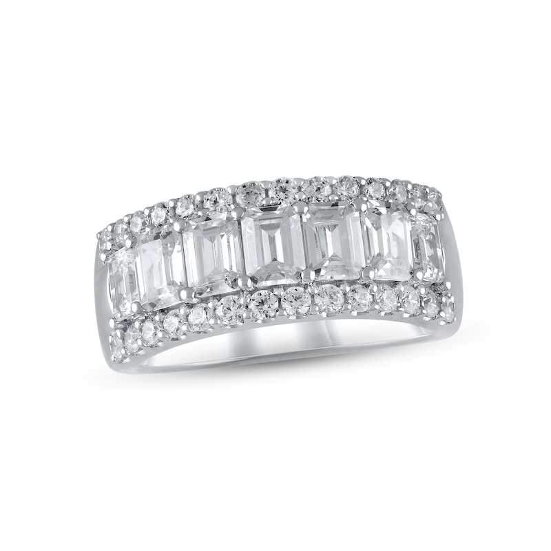Main Image 1 of Previously Owned Lab-Grown Diamonds Emerald-Cut Anniversary Band 2-1/2 ct tw 14K White Gold