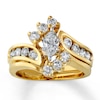 Thumbnail Image 1 of Previously Owned Marquise-Cut Diamond Bridal Set 1-1/2 ct tw 14K Yellow Gold Size 7.5