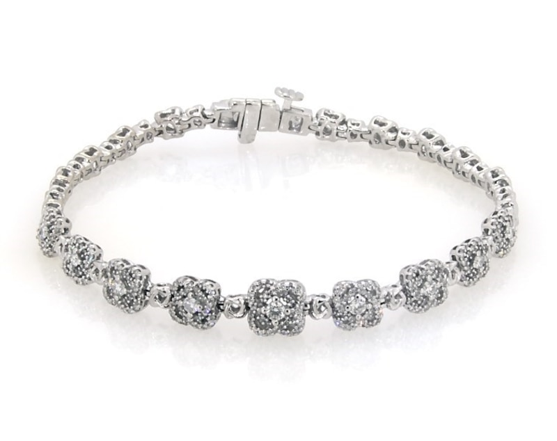 Main Image 1 of Previously Owned Center of Me Diamond Link Bracelet 3/4 ct tw 10K White Gold