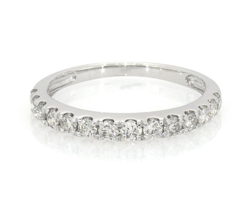 Main Image 1 of Previously Owned Diamond Wedding Band 1/2 ct tw Round-cut 14K White Gold