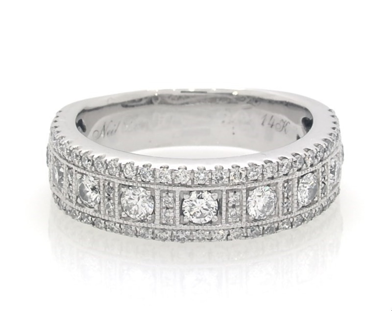 Main Image 1 of Previously Owned Neil Lane Diamond Anniversary Ring 1-1/8 ct tw 14K White Gold Size 6
