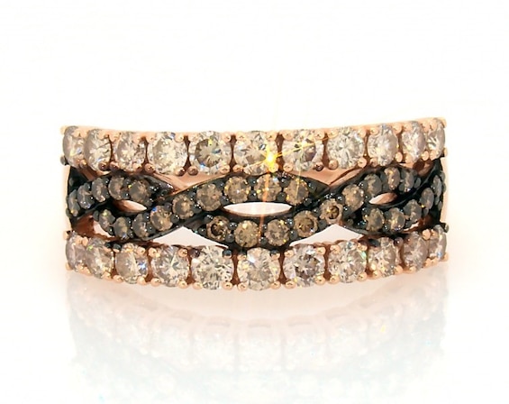 Previously Owned Le Vian Chocolate Diamond Ring 1-1/4 ct tw 14K Strawberry Gold