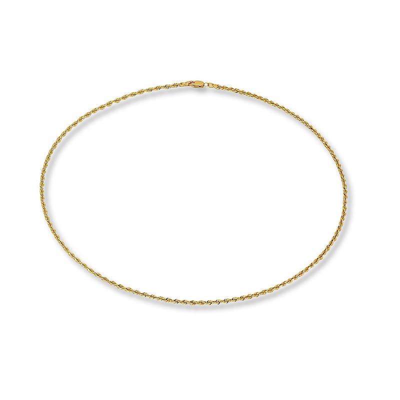 Main Image 2 of Previously Owned Solid Rope Chain Necklace 14K Yellow Gold 24&quot;