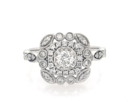 Previously Owned Diamond Engagement Ring 3/4 ct tw Round-cut 14K White Gold