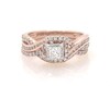 Thumbnail Image 1 of Previously Owned Diamond Bridal Set 1 ct tw Princess & Round 14K Rose Gold