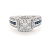 Thumbnail Image 1 of Previously Owned Multi-Diamond & Blue Sapphire Engagement Ring 1-1/5 ct tw 14K White Gold