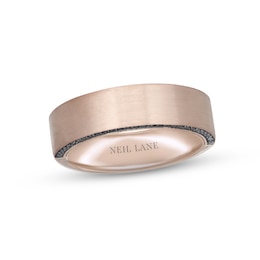 Previously Owned Neil Lane Men's Black Diamond Wedding Band 1/5 ct tw 14K Rose Gold