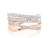 Thumbnail Image 1 of Previously Owned Baguette & Round-Cut Diamond Multi-Row Crossover Ring 1/2 ct tw 10K Rose Gold