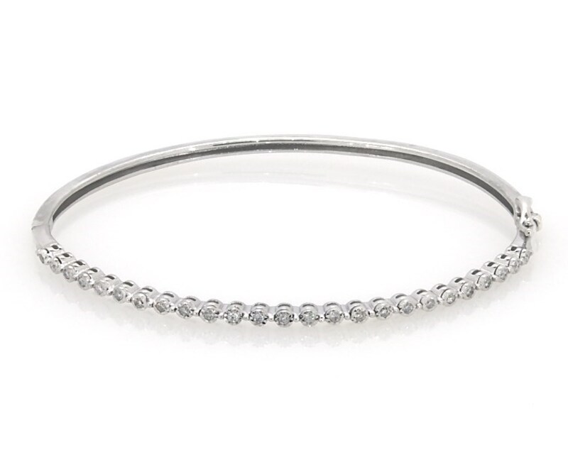 Main Image 1 of Previously Owned Diamond Bangle Bracelet 1/4 ct tw Sterling Silver