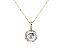 Previously Owned Unstoppable Love Round-Cut Diamond Necklace 1/3 ct tw 10K Yellow Gold 19"