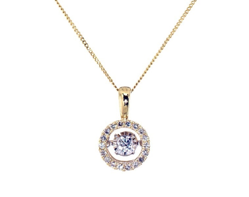 Main Image 1 of Previously Owned Unstoppable Love Round-Cut Diamond Necklace 1/3 ct tw 10K Yellow Gold 19"