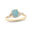 Thumbnail Image 1 of Previously Owned Opal & Diamond Ring 1/15 ct tw Round-cut 10K Yellow Gold