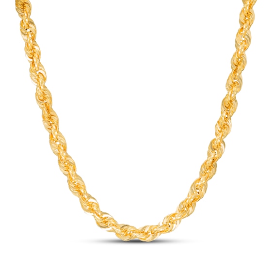 Previously Owned Rope Chain Necklace Semi-Solid 14K Yellow Gold 24"