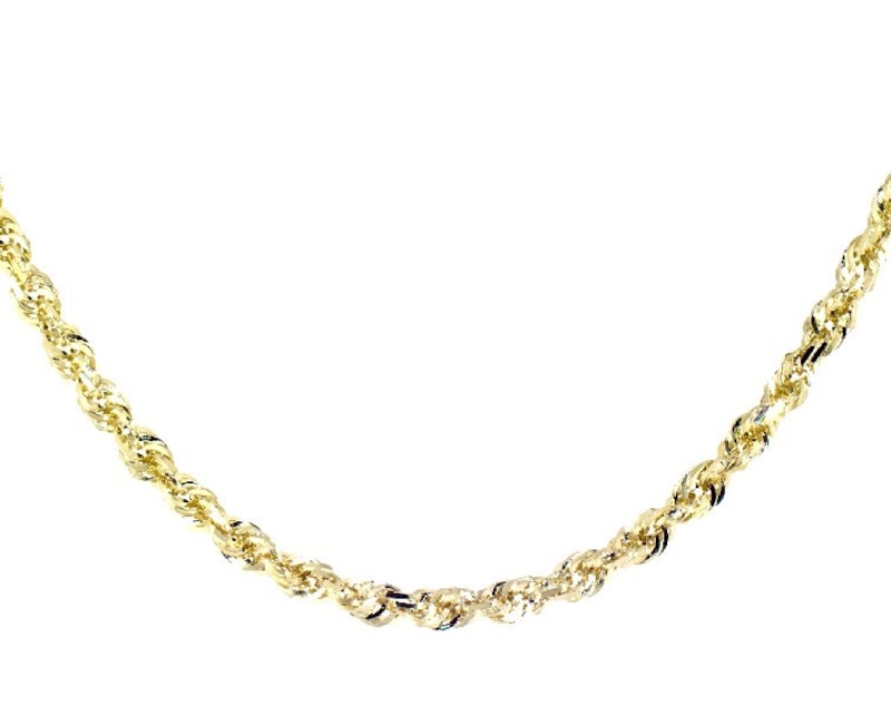 Main Image 1 of Previously Owned Rope Chain Solid 10K Yellow Gold 24"