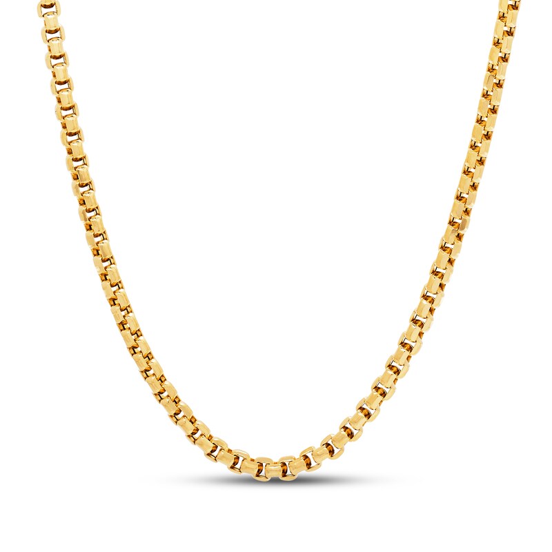 Main Image 1 of Previously Owned Box Chain Necklace Hollow 10K Yellow Gold 22"