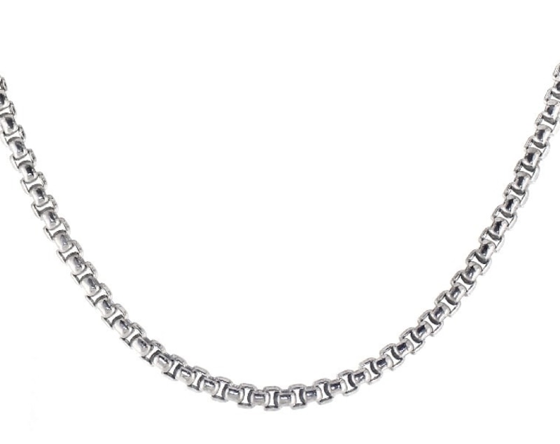 Main Image 1 of Previously Owned Box Chain Necklace Hollow 10K White Gold 22"