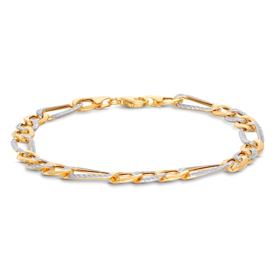 Previously Owned Figaro Chain Bracelet Semi-Solid 10K Yellow Gold 8.5"