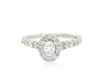 Thumbnail Image 1 of Previously Owned Oval-Cut Diamond Halo Engagement Ring 3/4 ct tw 14K White Gold