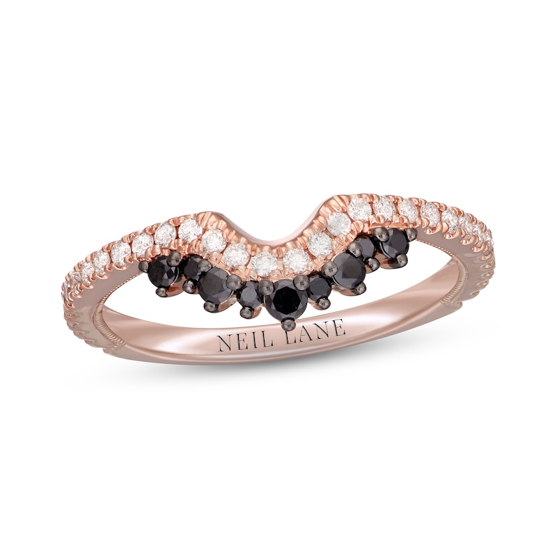 Main Image 1 of Previously Owned Neil Lane Black & White Diamond Wedding Band 3/8 ct tw Round-cut 14K Rose Gold