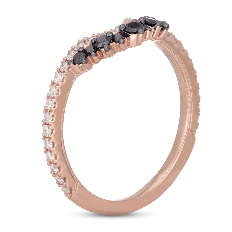 Main Image 2 of Previously Owned Neil Lane Black & White Diamond Wedding Band 3/8 ct tw Round-cut 14K Rose Gold