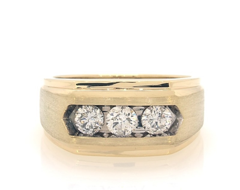 Main Image 1 of Previously Owned Men's Diamond Ring 1 ct tw Round-cut 10K Yellow Gold