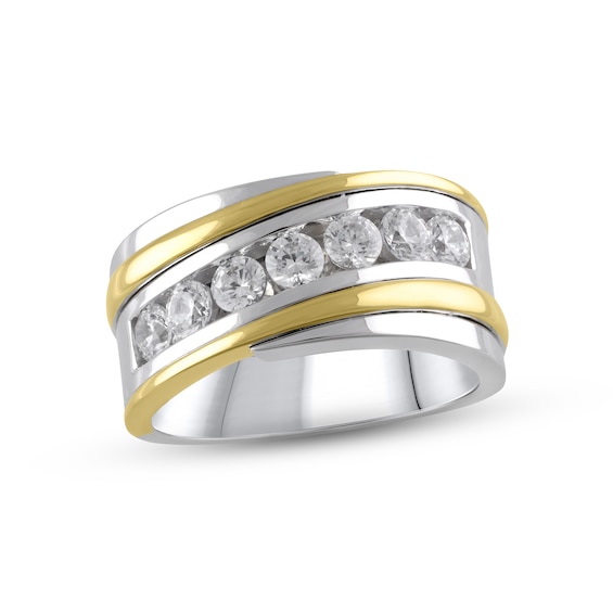 Previously Owned Men's Diamond Wedding Band 1 ct tw Round-cut 14K Two-Tone Gold