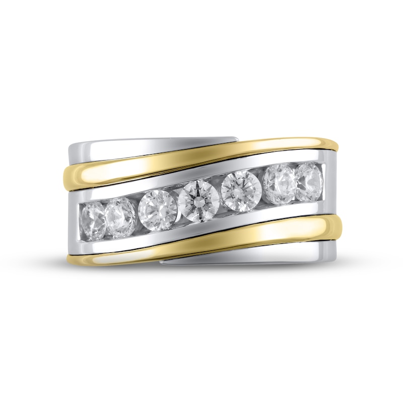 Main Image 3 of Previously Owned Men's Diamond Wedding Band 1 ct tw Round-cut 14K Two-Tone Gold
