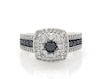 Thumbnail Image 1 of Previously Owned Black & White Diamond Engagement Ring 1-1/4 ct tw Round-Cut 10K White Gold