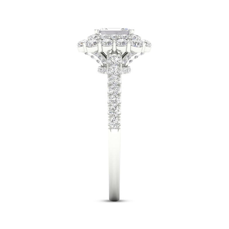 Main Image 3 of Previously Owned Emerald-Cut Diamond Engagement Ring 1-1/4 ct tw 14K White Gold
