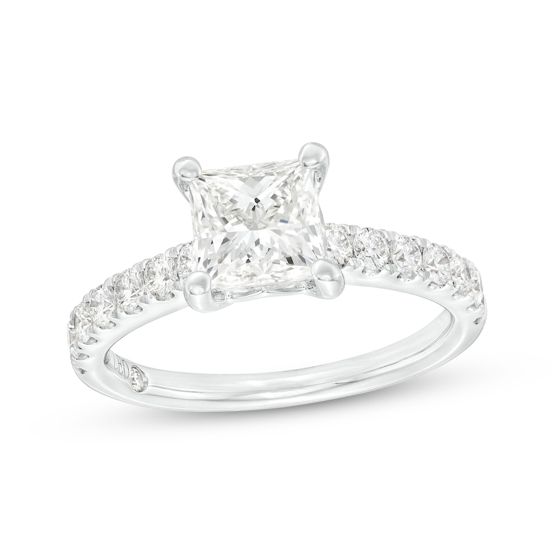 Main Image 1 of Previously Owned THE LEO Diamond Engagement Ring 2 ct tw Princess & Round-cut 14K White Gold