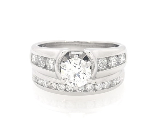Previously Owned Round-Cut Diamond Bridal Set 1-1/5 ct tw 14K White Gold Size 4.25
