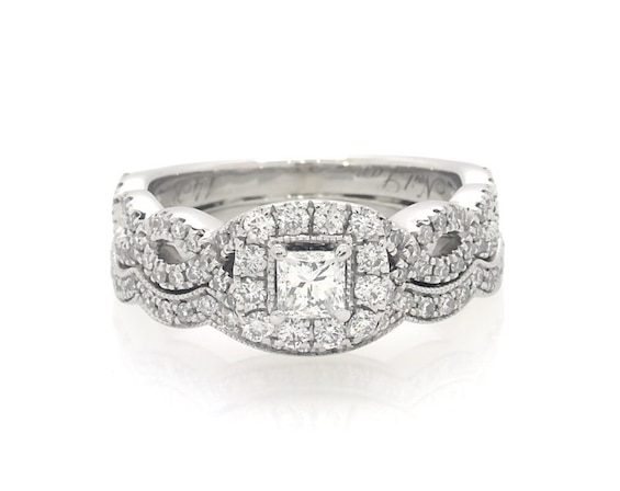 Previously Owned Princess-Cut Diamond Bridal Set 3/4 ct tw 14K White Gold Size 5.5