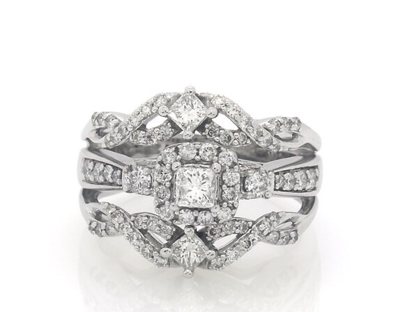 Previously Owned Princess-Cut Diamond Bridal Set 7/8 ct tw 14K White Gold 6.5