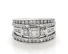 Thumbnail Image 1 of Previously Owned Princess-Cut Diamond Three-Stone Bridal Set 3/4 ct tw 14K White Gold Size 7