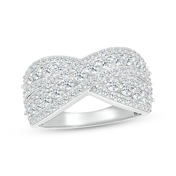 Previously Owned KAY Lab-Grown Diamonds Crossover Ring 1 ct tw 10K White Gold