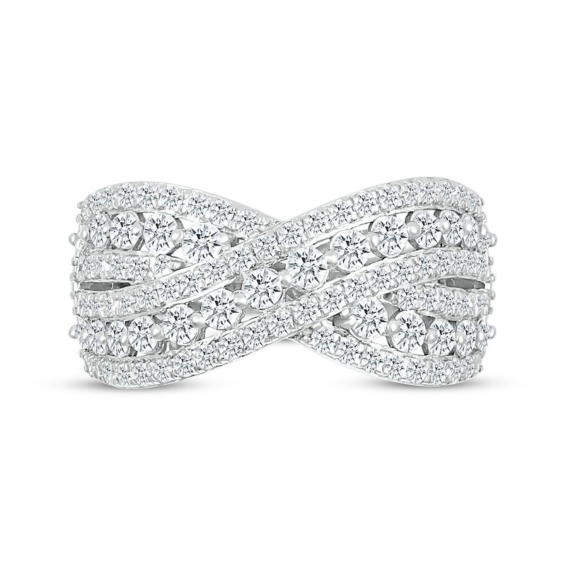 Main Image 4 of Previously Owned KAY Lab-Grown Diamonds Crossover Ring 1 ct tw 10K White Gold