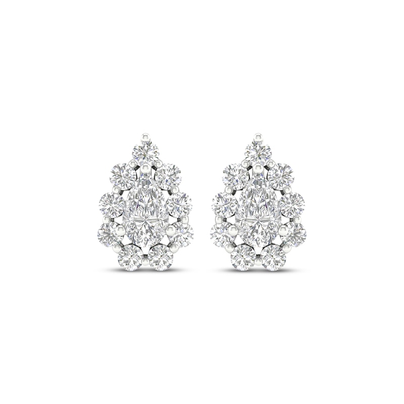 Main Image 2 of Previously Owned  KAY Lab-Grown Diamonds Pear-Shaped Stud Earrings 1 ct tw 14K White Gold