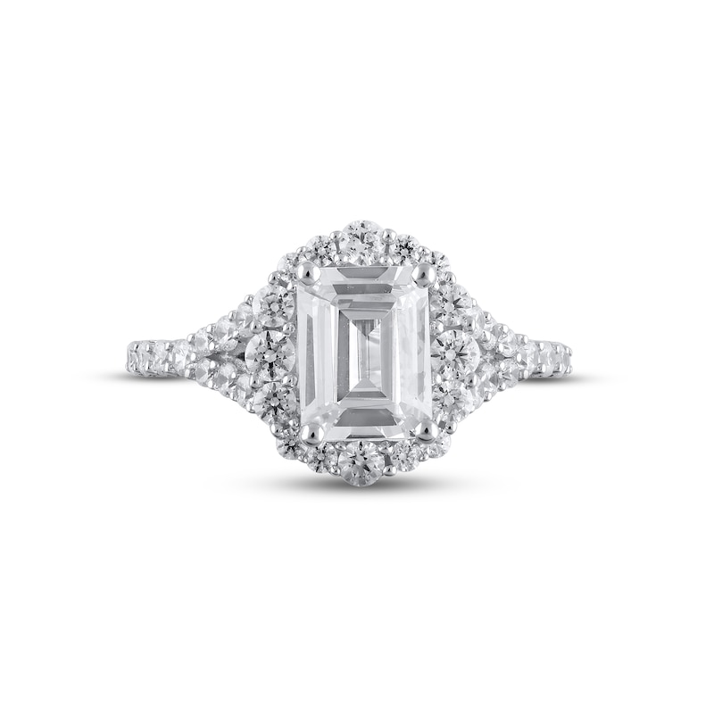 Main Image 3 of Previously Owned&nbsp; Lab-Grown Diamonds Emerald-Cut Engagement Ring 2-3/4 ct tw 14K White Gold