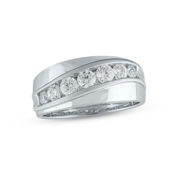 Previously Owned Men's Lab-Grown Diamonds Wedding Band 1 ct tw 14K White Gold