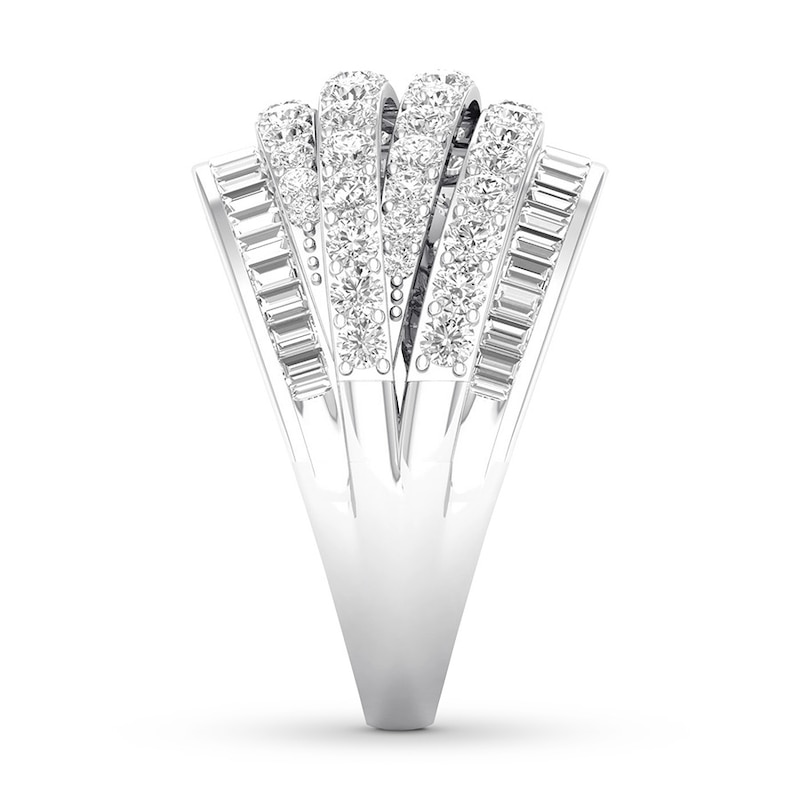 Main Image 3 of Previously Owned Diamond Anniversary Band 2 ct tw Round & Baguette 14K White Gold